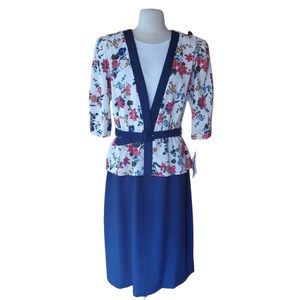 NWT 1980s Breli Originals Floral Career Dress